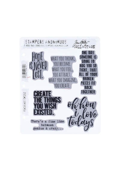 Stampers Anonim Cms252 Ponderings Tim Holtz Yapışkanlı Mühür, 17,8 X 21,6 Cm, Şeffaf Diğer
