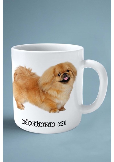 Pekingeses Köpek Isimli Kişiye Özel Baskılı Kupa Bardak Yan Resim Çok Renkli