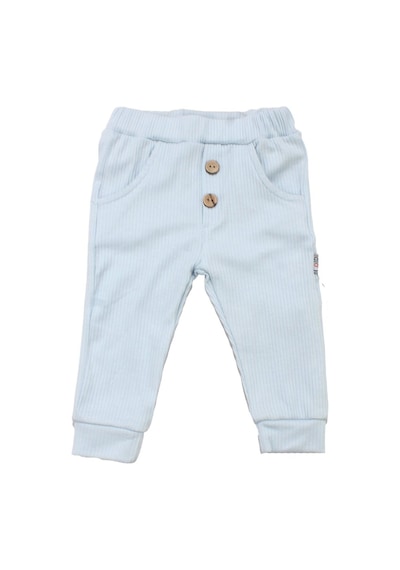 Bebegen Unisex Mavi Fitilli Cepli Penye Pantolon Tek Alt Çok Renkli