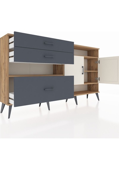 Arges Konsol 4 Raflı 3 Çekmeceli 2 Kapaklı 176x30x99 Çam-aytaşı/a Çam-aytaşı/antrasit Arges Konsol 4 Raflı 3 Çekmeceli 2 Kapaklı 176x30x99 Çam-aytaşı/a Çam-aytaşı/antrasit