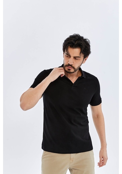 Süvari Slim Siyah Erkek Polo Yaka T-shirt Ts1014000474