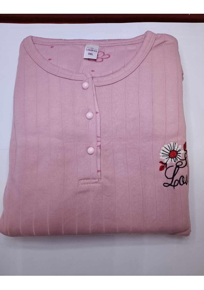 Boyraz Lindros Kadın Pamuklu Düğme Yaka Raporlu İnterlok Battal Pijama Takımı 05111 - 1 Adet Gülkurusu Boyraz Lindros Kadın Pamuklu Düğme Yaka Raporlu İnterlok Battal Pijama Takımı 05111 - 1 Adet Gülkurusu