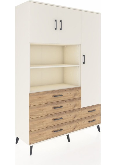 Hyperion Dolap 9 Raflı 6 Çekmeceli 3 Kapaklı 132x44x195 Aytaşı-aytaşı/çam Aytası/atlas Çam
