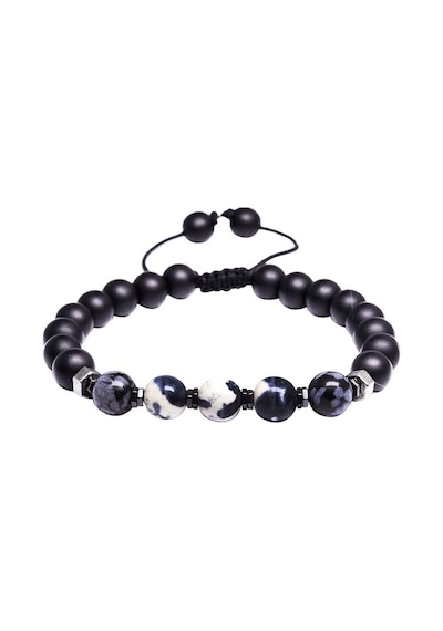 Oniks Taşı Zebra Jasper Ve Obsidyen Bileklik Çok Renkli