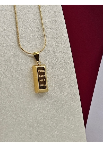 Xuping Külçe Model Altın Renk Çelik Kolye Altın