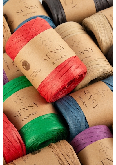 Sensy Premium 400 Metre Rafya Ip Çanta Ipi Raffia Ip Kağıt Ip Supla Ipi 250 Gram Yeşil