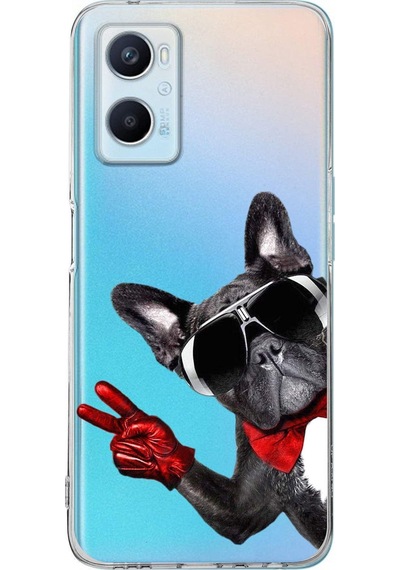 Oppo A96 İle Uyumlu 1mm Slim Fit Köpek 2 050e Baskılı Şeffaf Kılıf