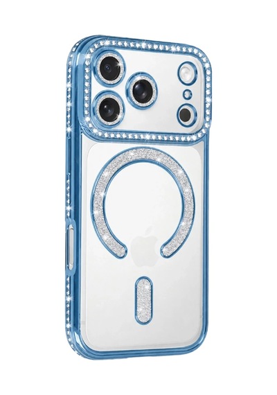 Zenviya21 Newface Apple İphone 18 Pro Max Joke Simli Magneticsafe Kılıf - Sierra Blue Zenya785 renkli