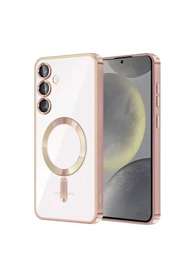 Mey İthalat Samsung Galaxy Uyumlu  S24 Kılıf Kross Magneticsafe Kapak - Rose