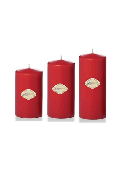 3 Lü Midium Set Mum Kırmızı Çap :5 Cm Kirmızı