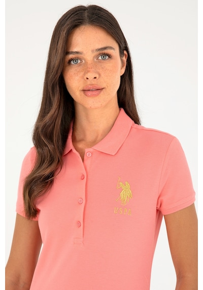 U.S. Polo Assn. Kadın Pembe Basic Polo Yaka Tişört 50280071-VR105