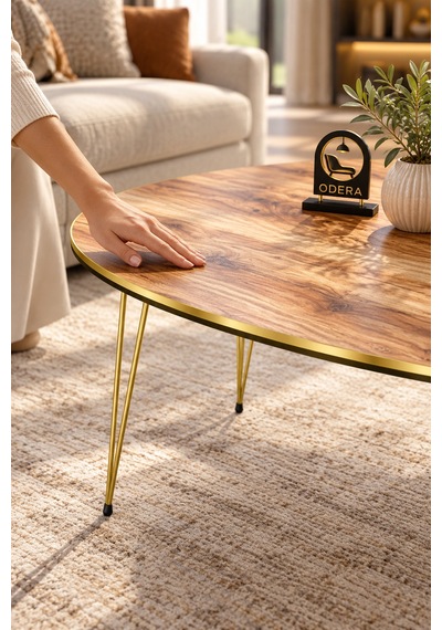 Odera Ceviz Oval Çekmeceli Orta Sehpa Siyah- Detaylı Metal Ayaklı İskandinav Modern Salon Sehpası Diğer Odera Ceviz Oval Çekmeceli Orta Sehpa Siyah- Detaylı Metal Ayaklı İskandinav Modern Salon Sehpası Diğer