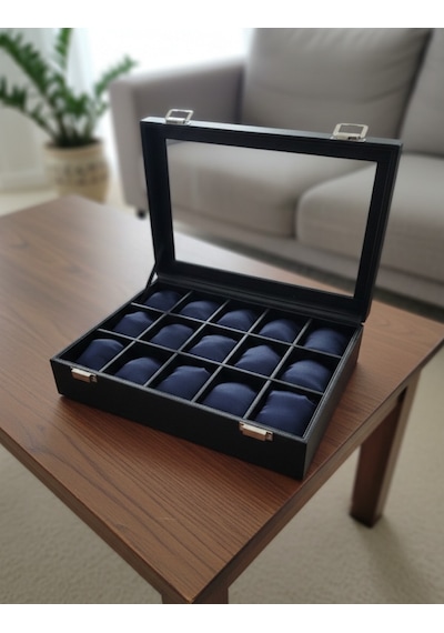 15 Li Camlı Saat Organizer