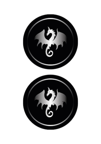 Ejderha Gri Koruma Takozu Damla Sticker Modeli