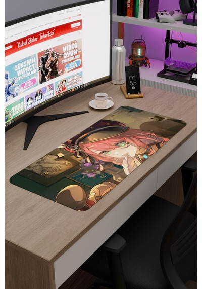 Charlotte Genshin Impact Anime Gacha V5 - 70x30 Xl Gaming Mouse Pad Fare Altlığı