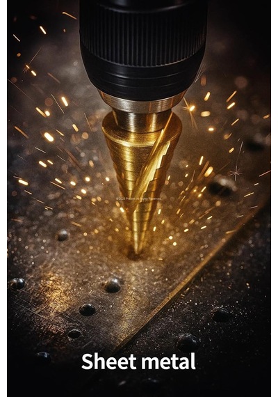 Kademeli Matkap Ucu, Hss, Titanyum Nitrür Kaplamalı, 4-12 Mm, Metal, Sac, Alüminyum, Plastik İçin, Uzun Ömürlü, Pürüzsüz, Delik Açma, Yüksek Performans, Tüm Matkaplara Uyumlu