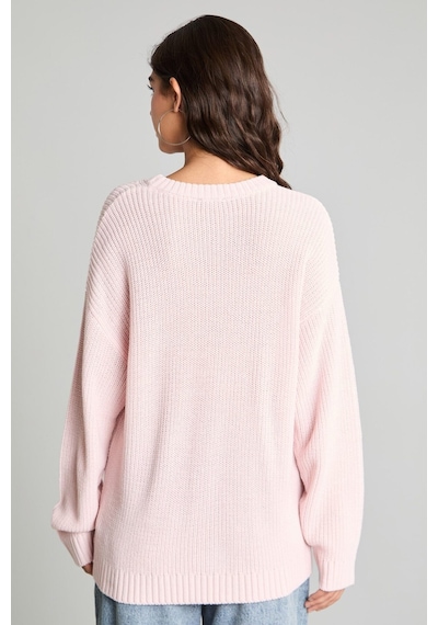 Defacto Regular Fıt Bisiklet Yaka Basic Uzun Kollu Triko Kazak H6905az26wnpn426 Pembe-pn426