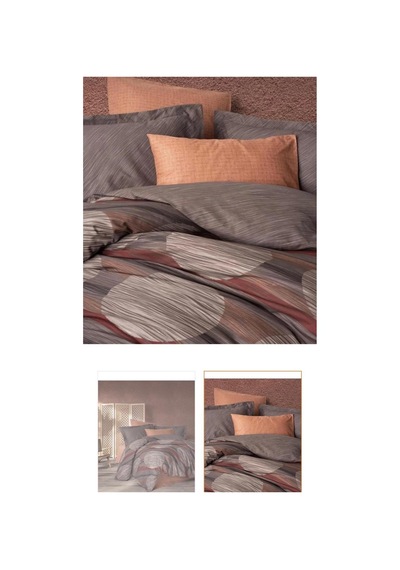 Ranforce Nevresim Cotton Box %100 Ranforce Pamuk Modern Çift Kişilik Konforlu Mevsimlik Nevresim Takımı Kahverengi