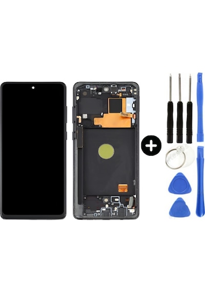 Samsung Galaxy Note 10 Lite Sm-n770 Uyumlu Yan Sanayidir Çıtalı Lcd Ekran Dokunmatik Siyah + Tamir Seti