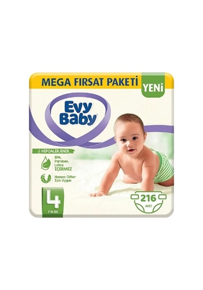Bebek Bezi 4 Numara 7-14 Kg 216 Adet 4