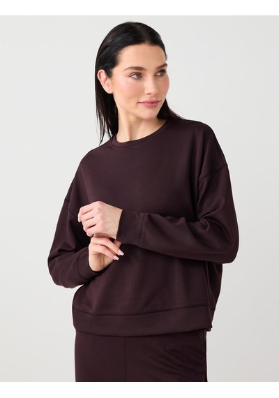 Jimmy Key Jimmy Key Acı Kahve Uzun Kollu Bisiklet Yaka Modal Örme Sweatshirt 5ww235403803 Kahverengi