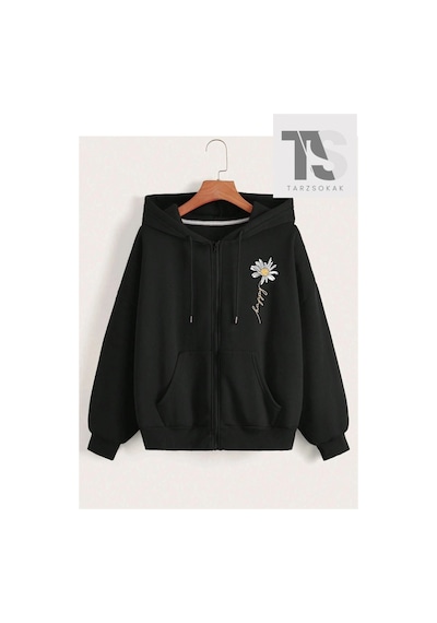 Tarzsokak Papatya Hırka Unisex Siyah