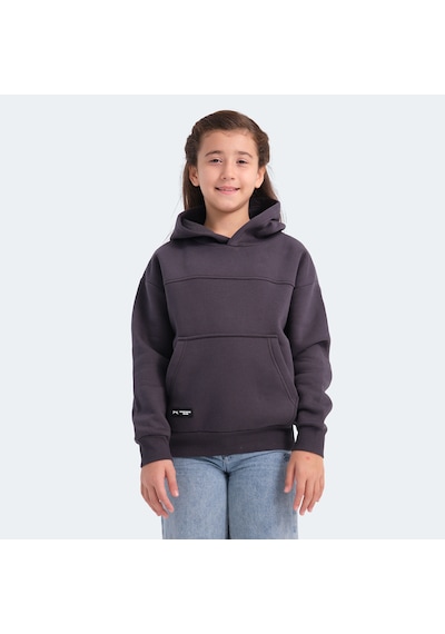 Slazenger LENE Çocuk Kapüşonlu Cepli Koyu Gri Sweatshirt