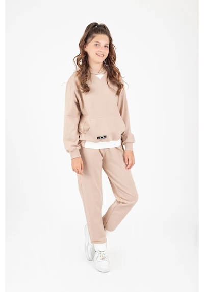 Mnk Baby & Kids Kız Çocuk Kanguru Cepli Beli Lastik Detaylı Günlük Eşofman Takımı M00754 Bej Mnk Baby & Kids Kız Çocuk Kanguru Cepli Beli Lastik Detaylı Günlük Eşofman Takımı M00754 Bej