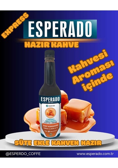 Çabuk Kahve Karamel Aromalı Hazır Soğuk/sıcak Kahve Mix 750 Ml Çözünebilir