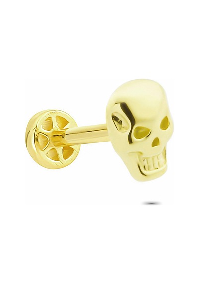 Glorria Altın Kuru Kafa Tragus Piercing Çok Renkli