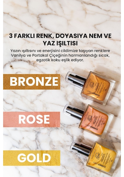 Bade Natural Gold Bitkisel Skualan İçerikli Çok Amaçlı Nemlendirici﻿﻿ Işıltılı Yağ 50 ML