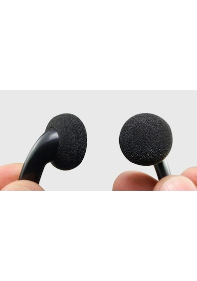 Kulaklık Süngeri 18mm - Mp3, Mp4, Dvd, Cd, Telefon İçin Kulaklık Pedi - 10 Adet 5 Çift Siyah