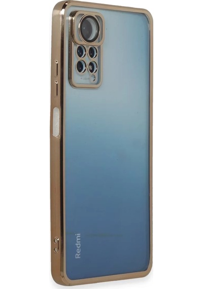Newface Xiaomi Redmi Note 11 Pro Kılıf Razer Lensli Silikon - Gold Altın