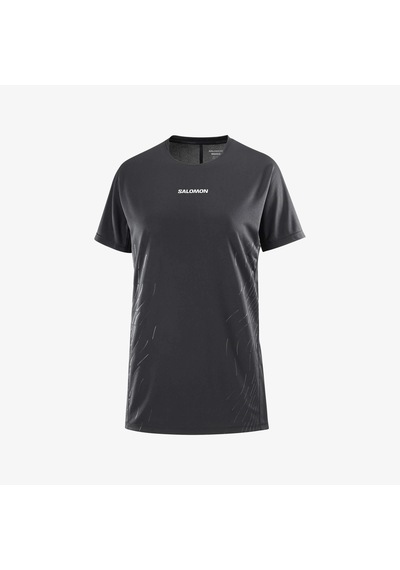 Salomon Sense Aero Gfx Kadın Koşu Tişört Deep Black Lc2698700 Siyah