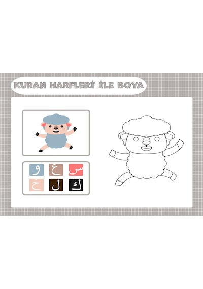 Akrala Boyayarak Elif-ba Öğreniyorum