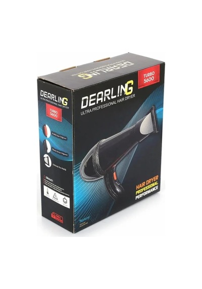 Dearling Turbo 5600 Profesyonel Ac Motor Saç Kurutma Fön Makinesi Antrasit