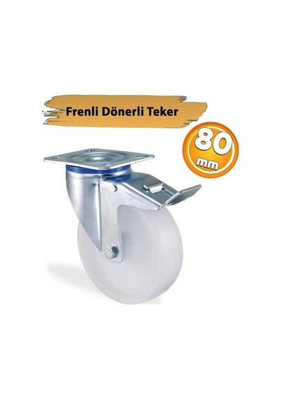 080f Dönerli Tablalı Frenli Kemik Tekerlek 80 Mm 110 Kg Diğer