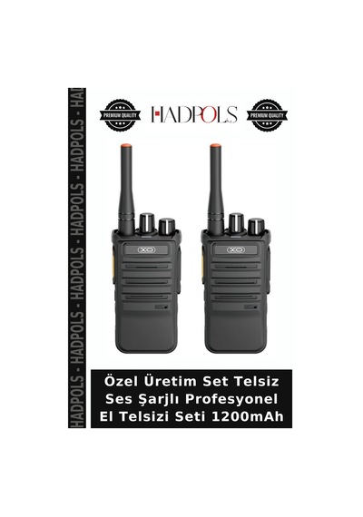 Özel Üretim Set Telsiz Ses Şarjlı Profesyonel El Telsizi Seti 1200mah