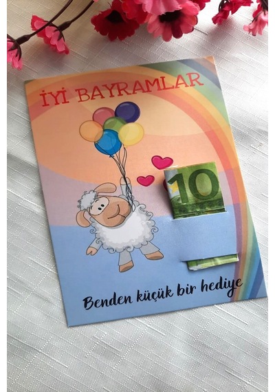 Uçan Kuzucuk Bayram Kartı - Bayram Tebrik Kartı - Bayram Harçlık