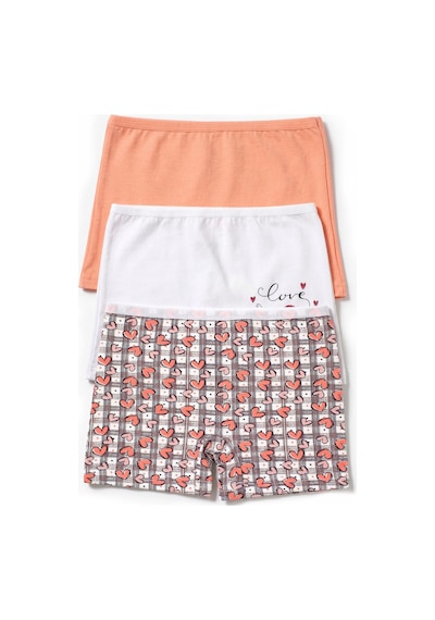 Öts Kız Çocuk 3 Lü Pamuklu Boxer Baskılı Ergonomik Tasarım 8707-3 Renkli