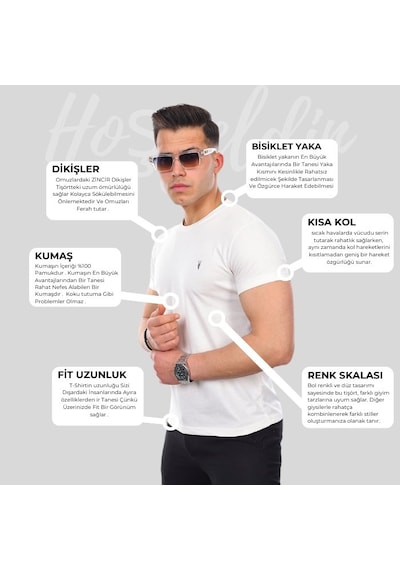 Erkek Füme Slim Fit Bisiklet Yaka Tişört Füme