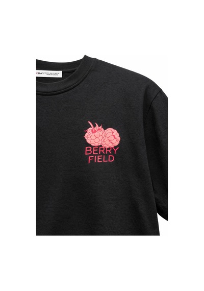 Mixray 2054 Kadın Berry Field Baskılı %100 Pamuk T-shirt Siyah Mixray 2054 Kadın Berry Field Baskılı %100 Pamuk T-shirt Siyah