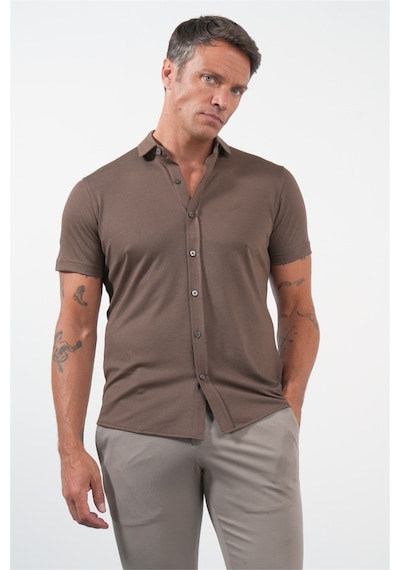 İmza Kahverengi İtalyan Yaka Kısa Kol Cepsiz Slim Fit Pamuklu Gömlek 1004260158 Açık Kahverengi İmza Kahverengi İtalyan Yaka Kısa Kol Cepsiz Slim Fit Pamuklu Gömlek 1004260158 Açık Kahverengi