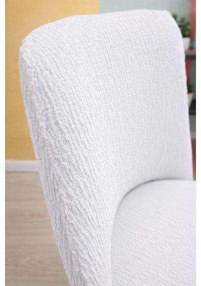 Mutfak Sandalye Kılıfı Büyük Oval Jakarli Yıkanabilir Streç Lastikli Sandalye Örtüsü 1 Adet Krem - 797640822 Krem
