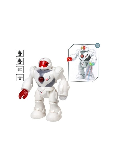 Yeni Nesil Yürüyebilen Akıllı Işıklı Ve Sesli Oyuncak Robot 21 Cm