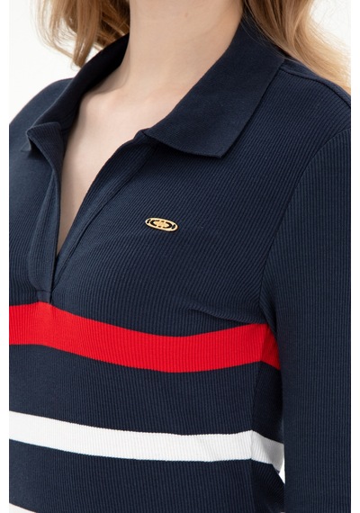 U.S. Polo Assn. Kadın Lacivert Çizgili Polo Yaka Mini Boy Örme Elbise 50299045-VR033 U.S. Polo Assn. Kadın Lacivert Çizgili Polo Yaka Mini Boy Örme Elbise 50299045-VR033