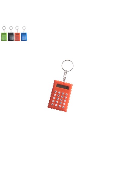 Bisküvi Şekilli Mini 8 Haneli Hesap Makinesi Anahtarlık 1 Adet Ebat: 5,5 Cm X 3,7 Cm Turuncu