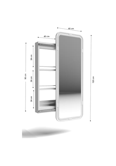 Çok Amaçlı Aynalı Takı Dolabı Mdf Kapak - Çam - Köşeli Çerçeve