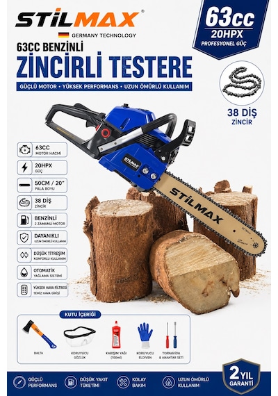 Stilmax ST6200B 50CM Pala Benzinli Testere