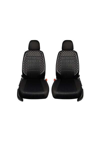Gof Plus Serisi Universal Oto Koltuk Kılıfı Binek 2+1 Uyumlu Tam Set Siyah Beyaz Genel